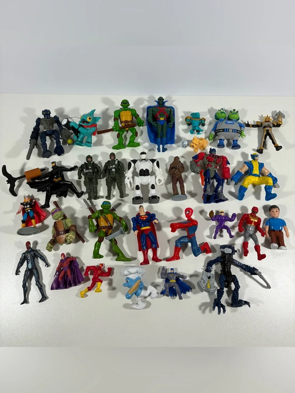 Lot of 28 Assorted Action Figures Ninja Turtles Batman Spider-Man McDonald’s VTG